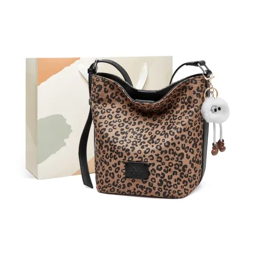 15 MINS Bucket Bags Shoulder Bag Crossbody Bag Fabric Large Size Women's Midnight Black