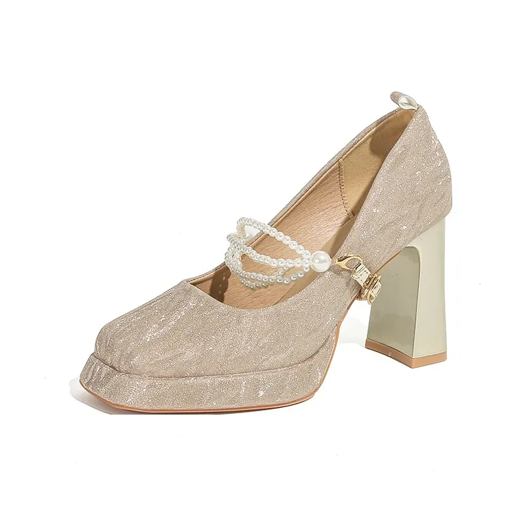 Zubumei Chunky Heel High Heels Women's-2