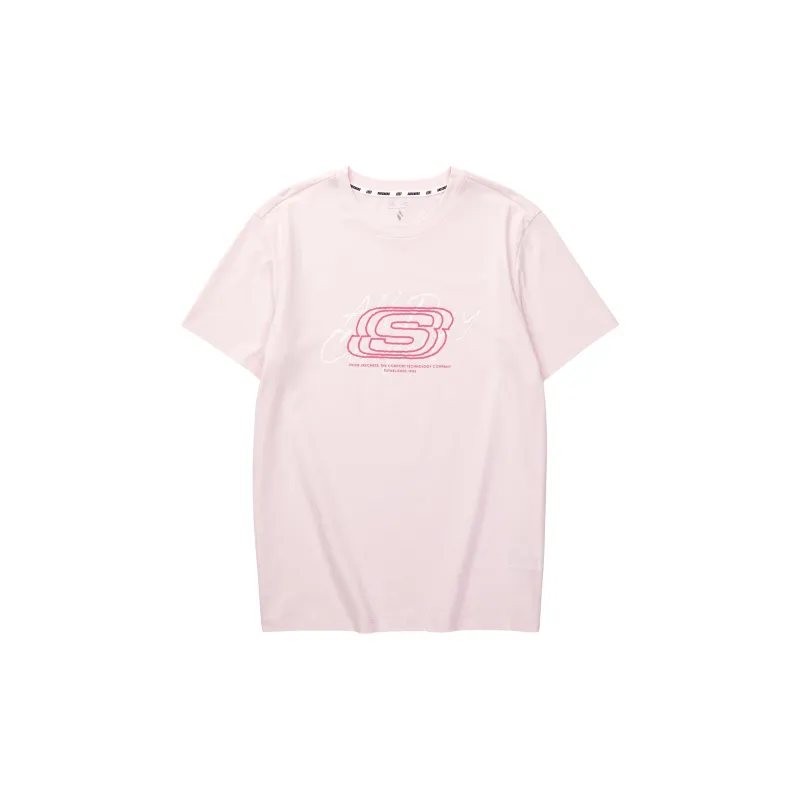 Skechers T Shirt Unisex Light Pink Red-0
