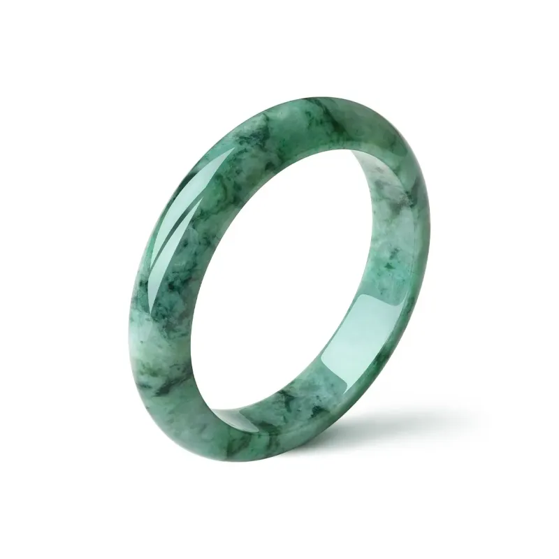 YASHENGZHUBAO Bean Type Jadeite Bangles Women's-0
