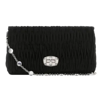 MIU MIU Satin Shoulder Bag, Crossbody Bag Women's Black