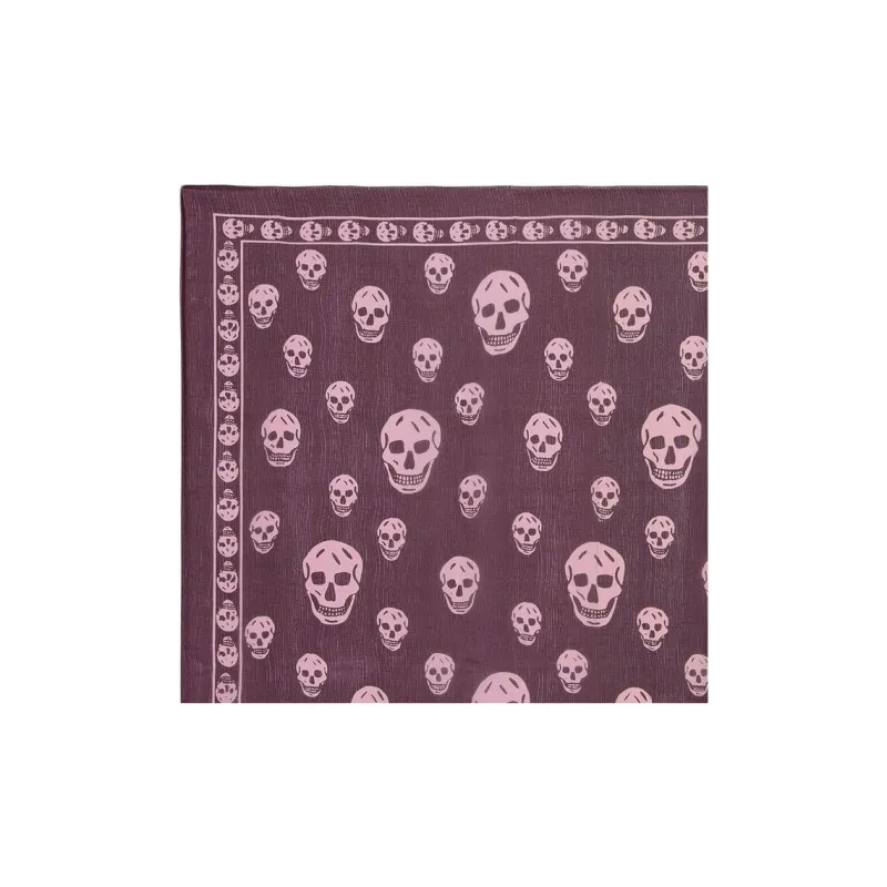 Alexander McQueen Skull Printed Frayed Edge Scarf-2