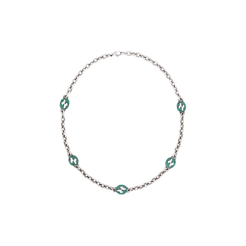 GUCCI Classic Double G Necklace Collection 925 Sterling Silver Necklaces Men's-1
