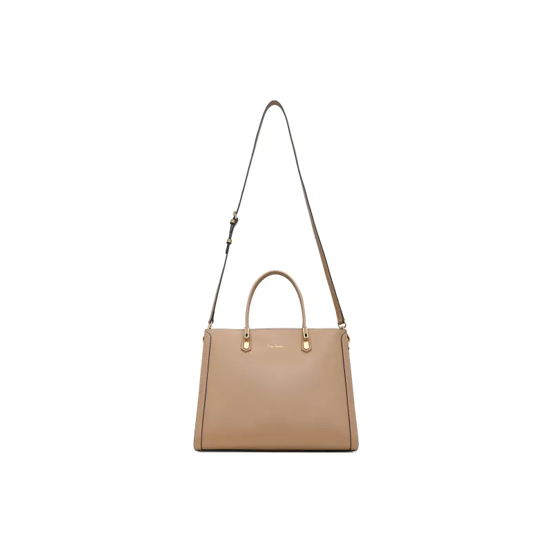 PIERRE CARDIN Genuine Leather Cow Leather Shoulder Bag Crossbody Tote Regular Women's Red/Khaki-7