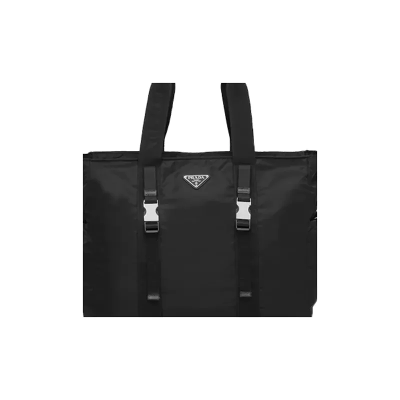 PRADA Re-Nylon Recycled Nylon And Saffiano Leather Tote Bag Shopping Bag Men's Black-3