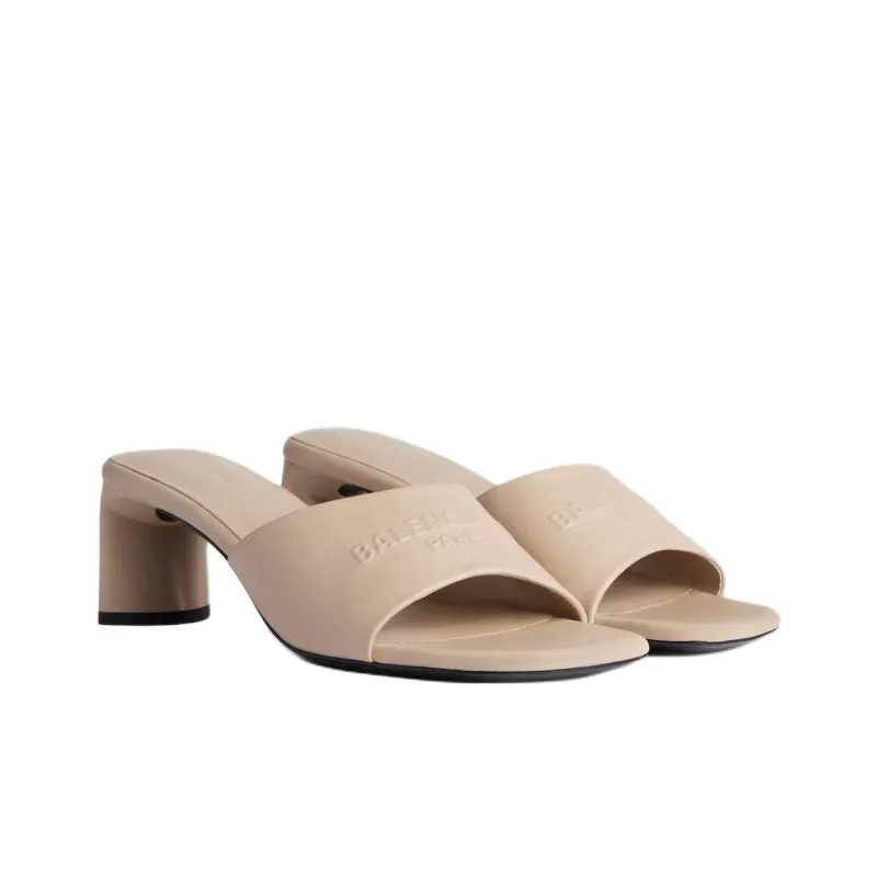 Balenciaga DUTY FREE Slide Slippers 6cm Women's Beige-2