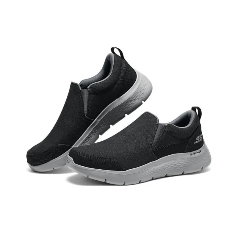 Skechers Go Walk Fle Breathable And Resilient Low Top Casual Shoes Men Black Gray-2