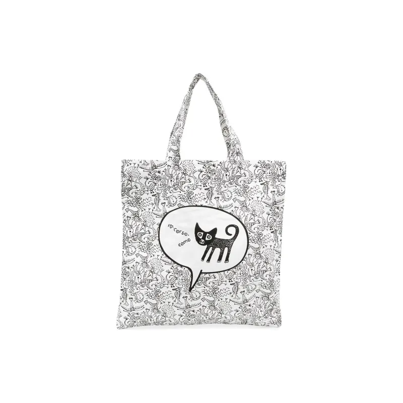 10 CORSO COMO Fabric Tote Bag Shopping Bag Handbag Women's White & Black-0