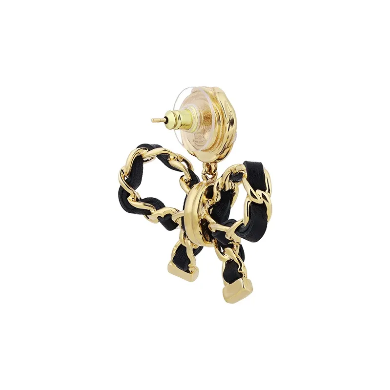CHANEL Earrings Women's Black-3