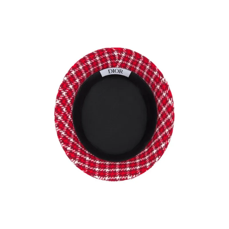 DIOR Sheep Wool Bucket Hats Kids' Red-2