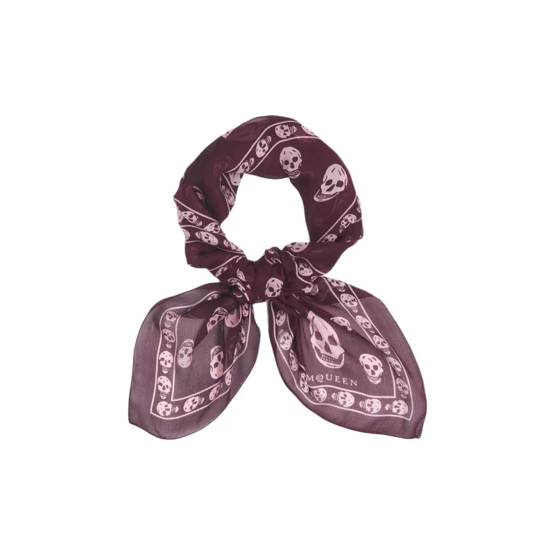 Alexander McQueen Skull Printed Frayed Edge Scarf-1