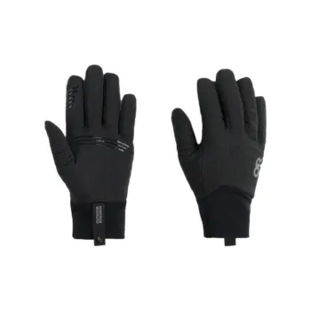 Outdoor Research Recycled Polyester Elastane Wool Nylon Silicone Gloves Men's Black