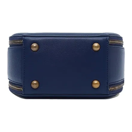 BUHOWE Polyurethane Small Round Bag Handbag Women's Blue-5