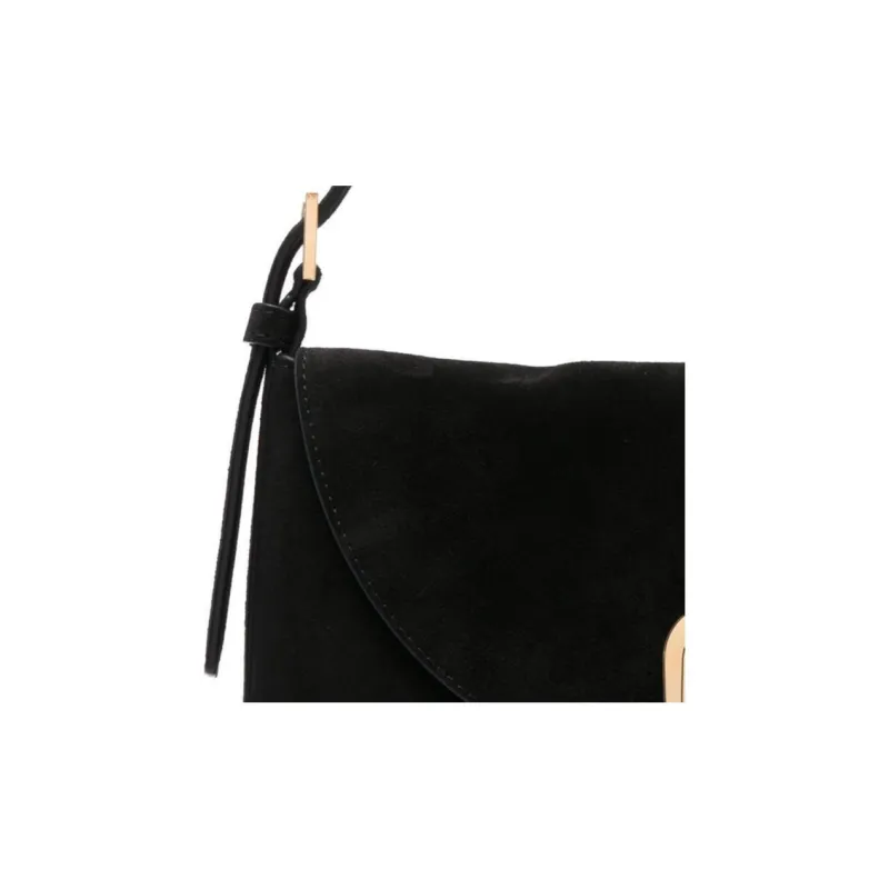 SAVETTE Calfskin Handbag Shoulder Bag Small Size Women's Black-2