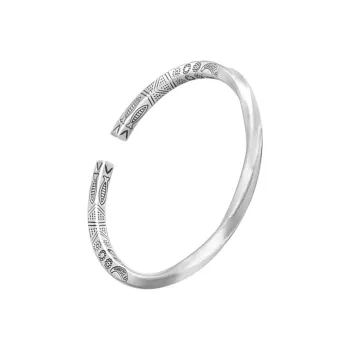 CHIC ZONE S999 Fine Silver Bangles Women's Silver