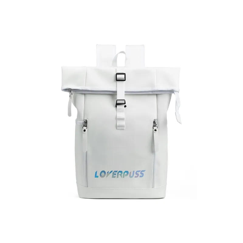 LOVERPUSS Polyurethane Backpack Unisex Aurora White-1