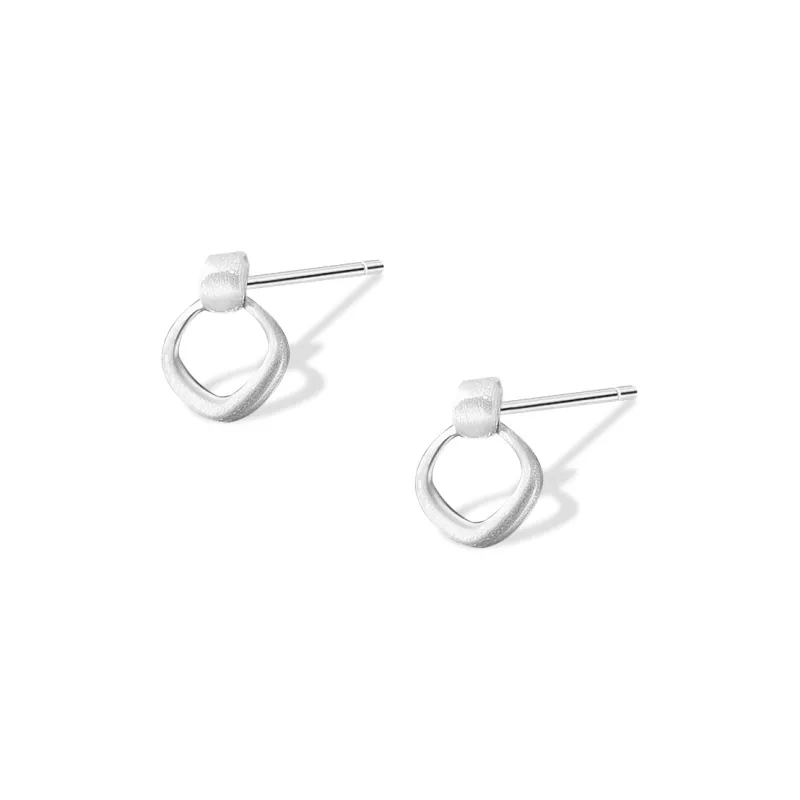 BLANK IN BLANK S999 Fine Silver Stud Earrings Women's Silver-0