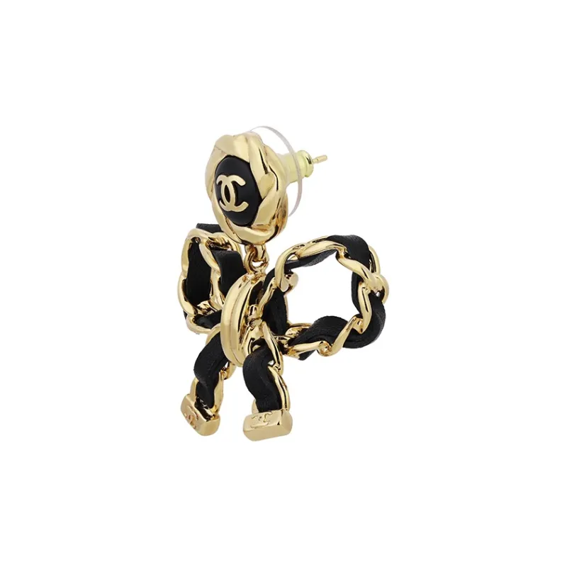 CHANEL Earrings Women's Black-2