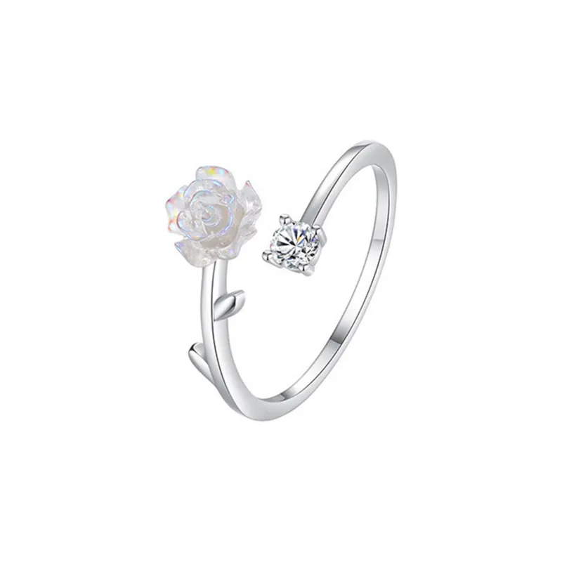 CLARKIA FLOWER S999 Fine Silver Rings Women's-8