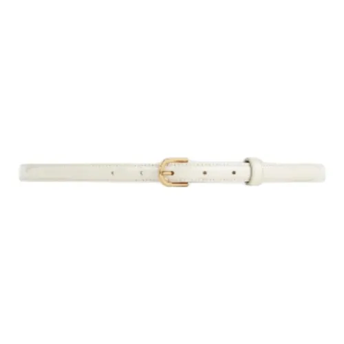 TOTEME Metal Leather Belts Women's White 1.5cm