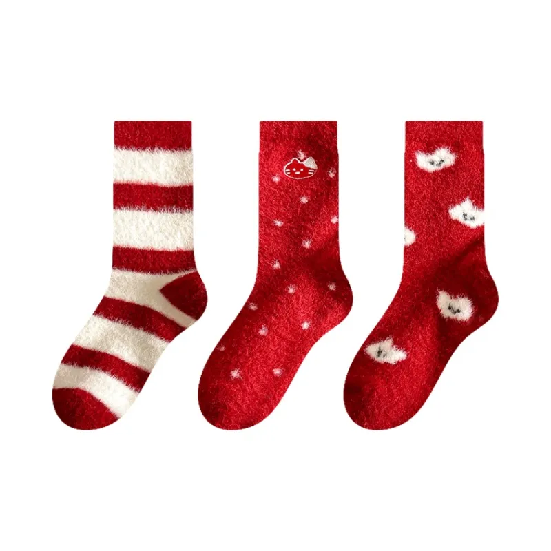 Montagut Mid Calf Socks Women's 4 Pack Red-10