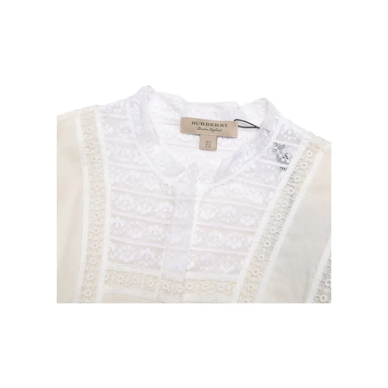 Burberry Long Sleeved Dress Women's White-4