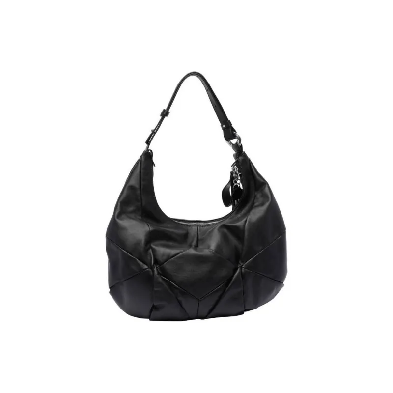 Vic Matie Calfskin Shoulder Bag Women's Black-2