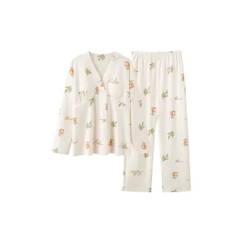 XIAFENYAN Pajama Set Women's Apricot