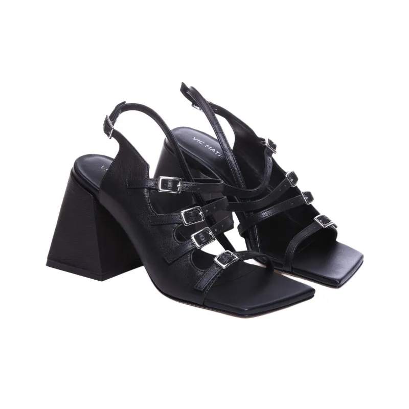 Vic Matie One Strap Sandals 10cm Women's Black-2
