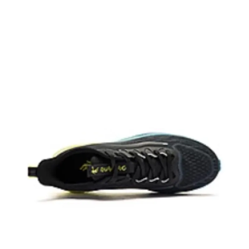 QIAODAN Breathable Low Top Running Shoes Men's Black Green-3