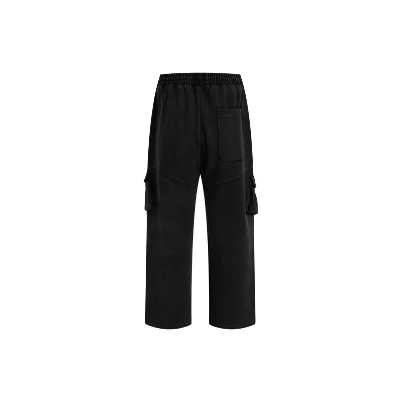 404MOB GANG Casual Pants Unisex Washed Black-2