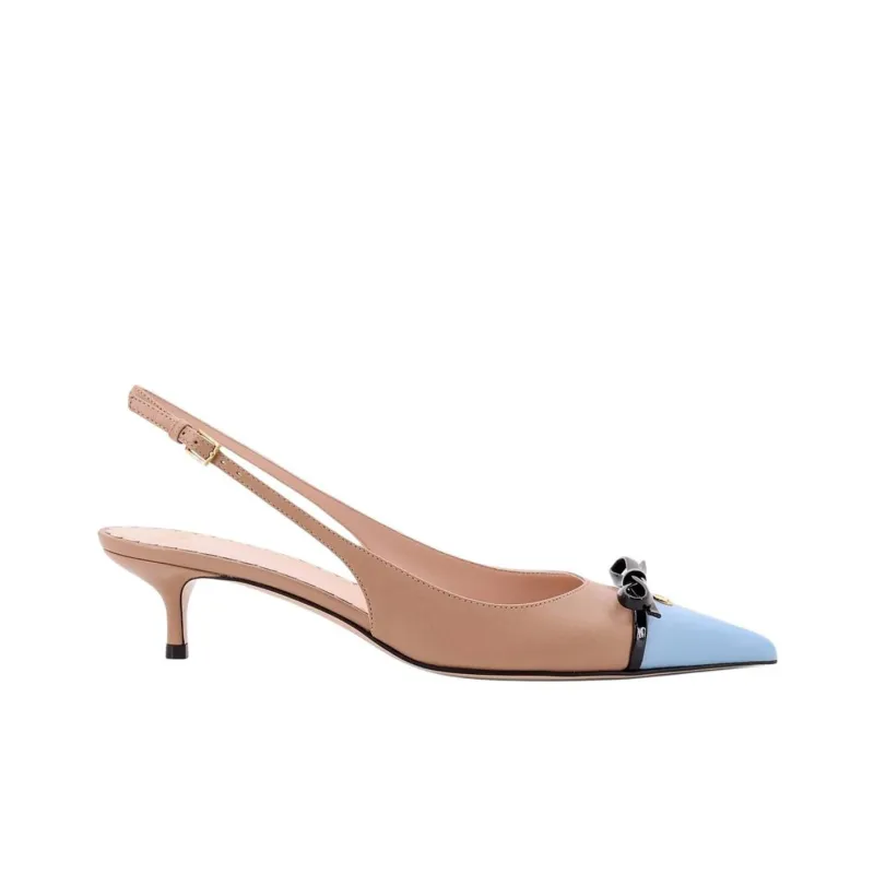 Valentino Bow Detailed Pointed Toe Slingback Pumps-1