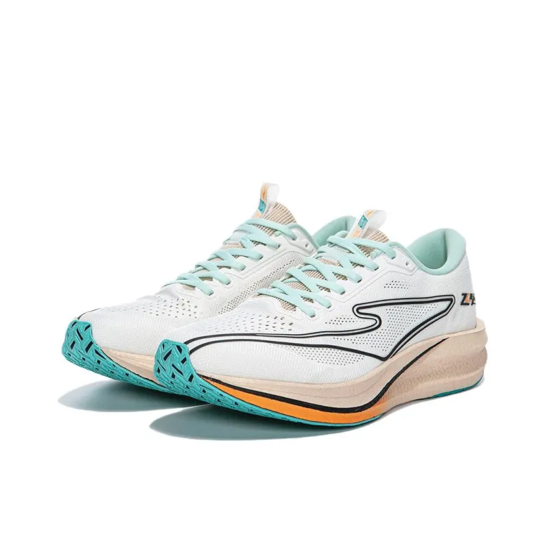 Erke Cushioning Rebound Low-Top Qi Technology Casual Running Shoes Men's White Green-3