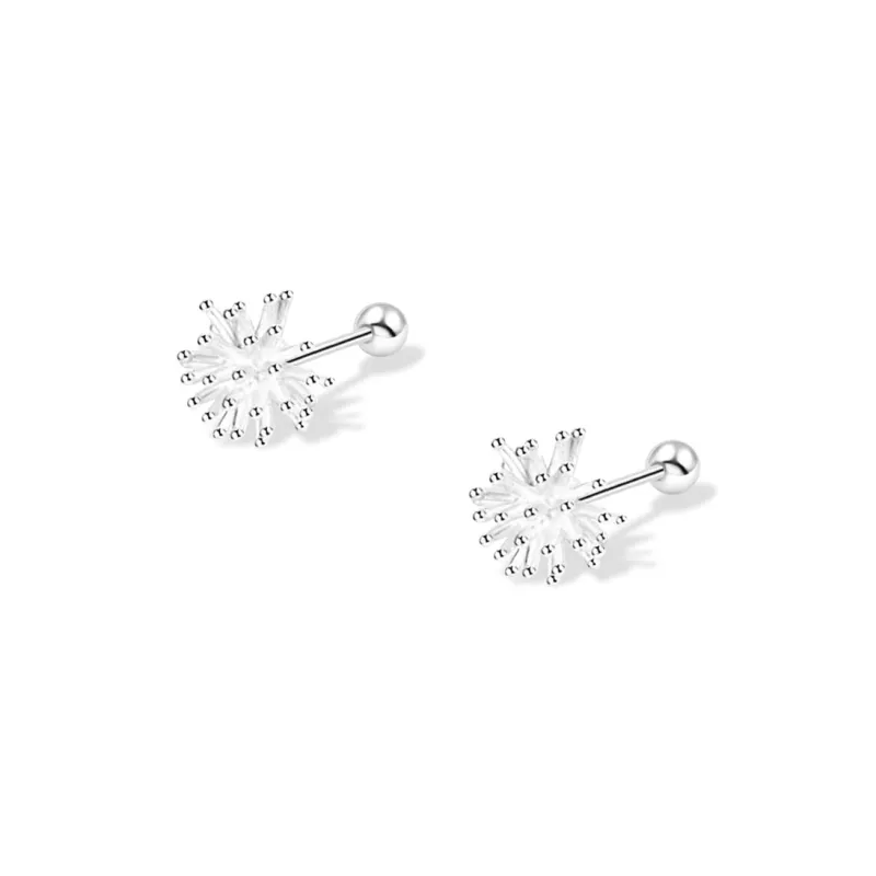 BLANK IN BLANK S999 Fine Silver Stud Earrings Women's Silver-0