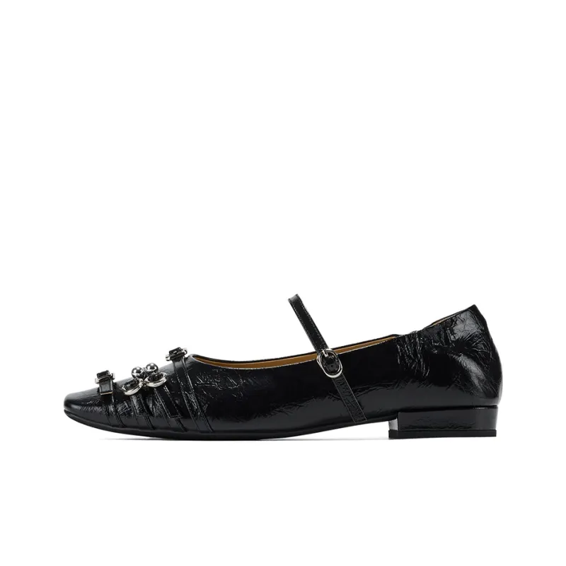 GG CC One Strap Mary Jane Shoes Ballet Unlined Shoes Women's-0