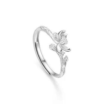 CLARKIA FLOWER 999 Fine Silver Rings Women's