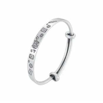 CHINA GOLD 999 Fine Silver Bangles Women's