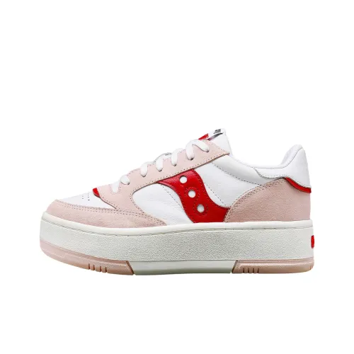 Saucony Jazz Court Anti-Slip Wear-Resistant Low-Top Skateboard Shoes Women's White Pink