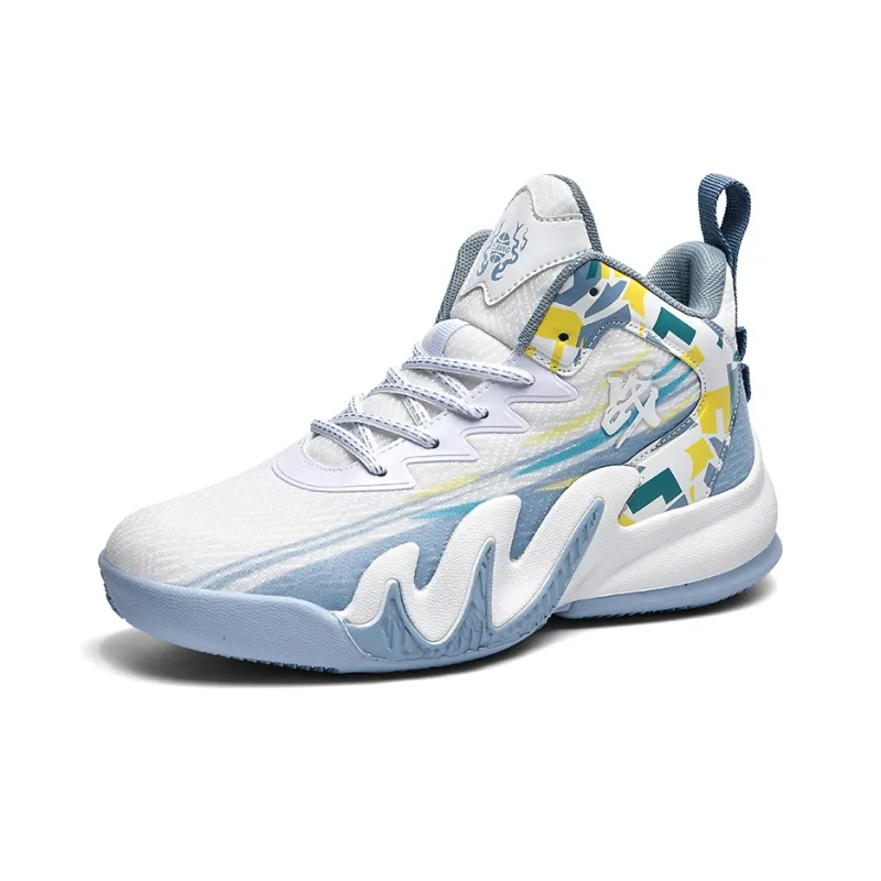 Kuding Slip Resistant Cushioning Wear Resistant Breathable High Top Children's Basketball Shoes Teenagers-1