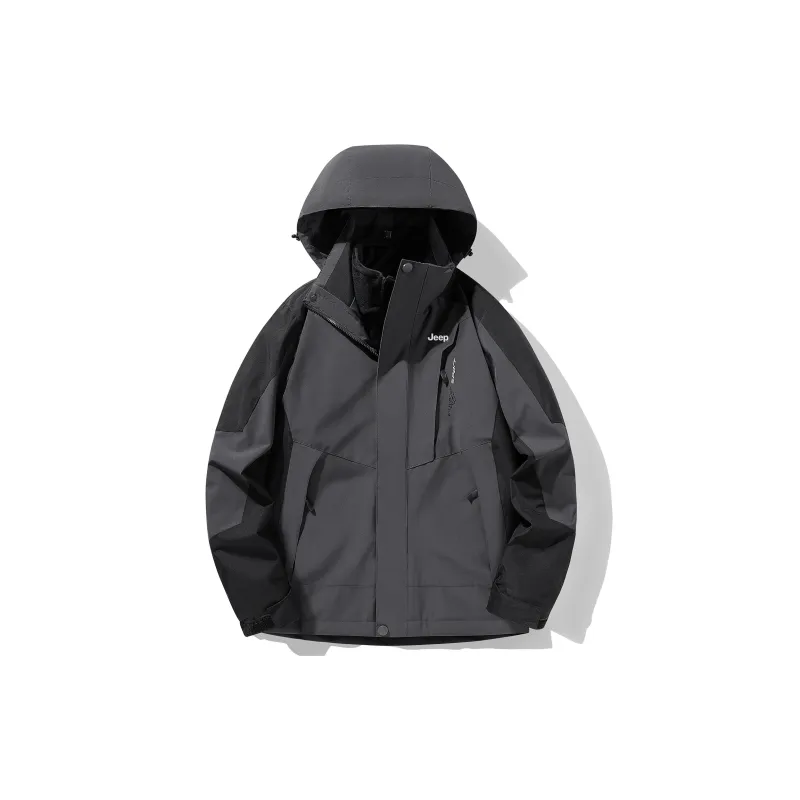 Jeep Water Resistant Windproof Breathable Wear Resistant Warm Windbreaker Jacket Unisex-3