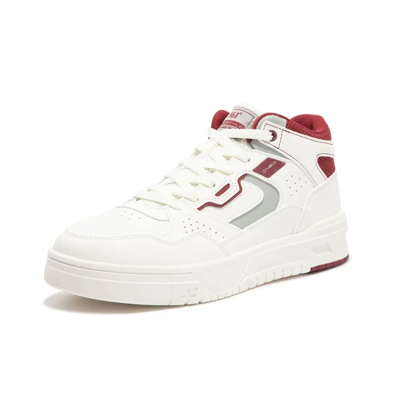 361° Anti Slip Wear Resistant Low Top Skateboard Shoes Men's White Red-1