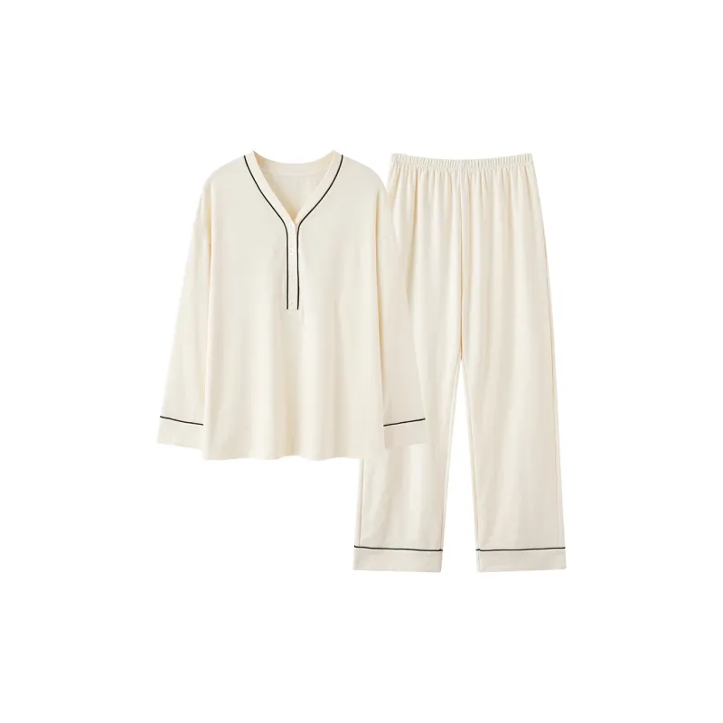 XIAFENYAN Pajama Set Women's Apricot-0
