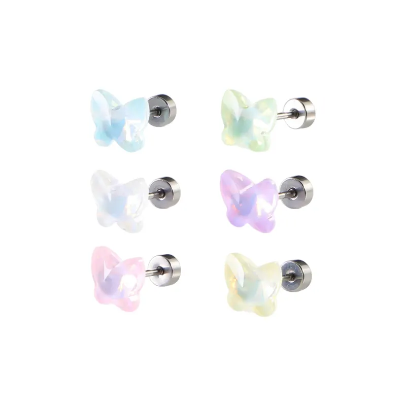 PAYMERY Titanium Steel Stud Earrings Unisex-12