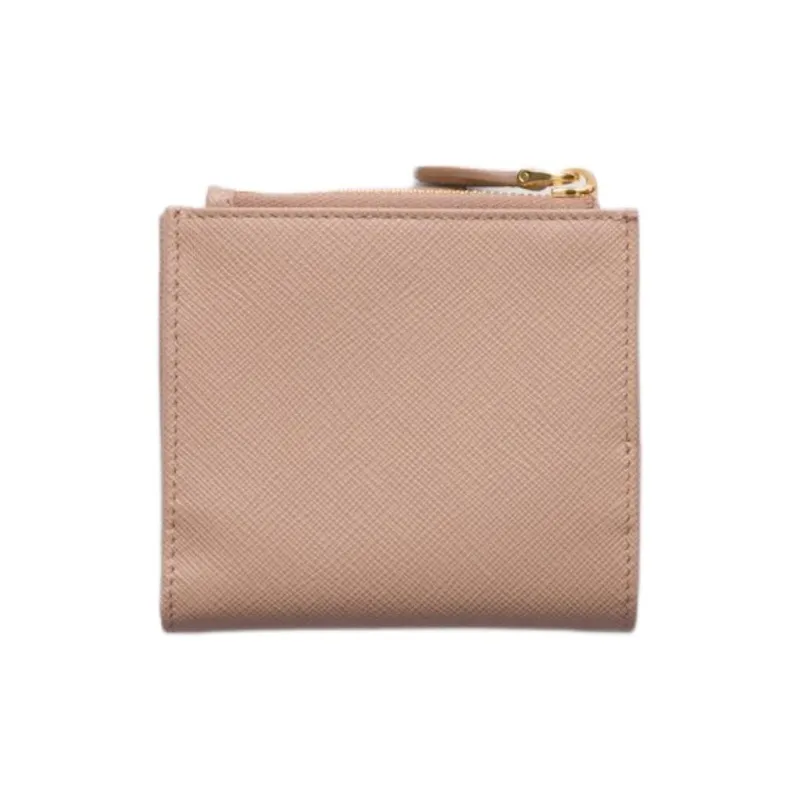 PRADA Saffiano Calfskin Wallet Women's Nude Pink-1