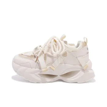 Miss Zhang Anti Slip Wear Resistant Low Top Chunky Sneakers Women's Beige Gold