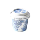Blue and White Cat-Low Profile Lid Cup