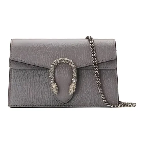 GUCCI Dionysus Leather Chain Bag Crossbody Bag Shoulder Bag Women's Gray