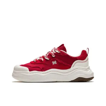 Anta Life Collection Lava Cake Anti Slip And Wear Resistant Breathable Low Top Skateboard Shoes Women's Red White