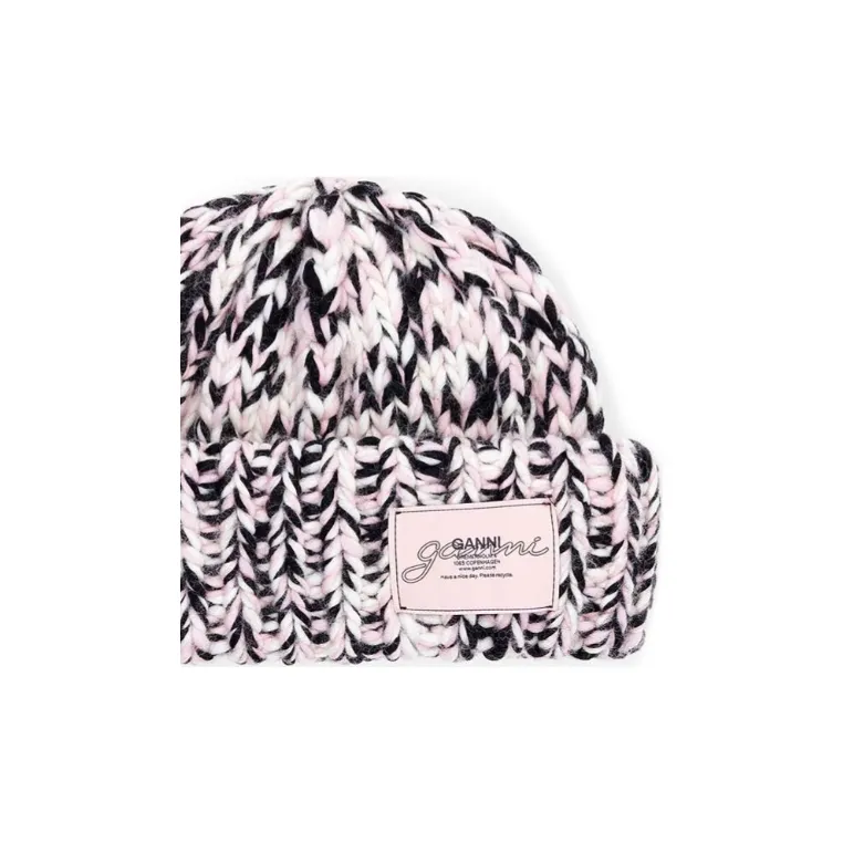 GANNI Crochet knit Wool Beanie-1