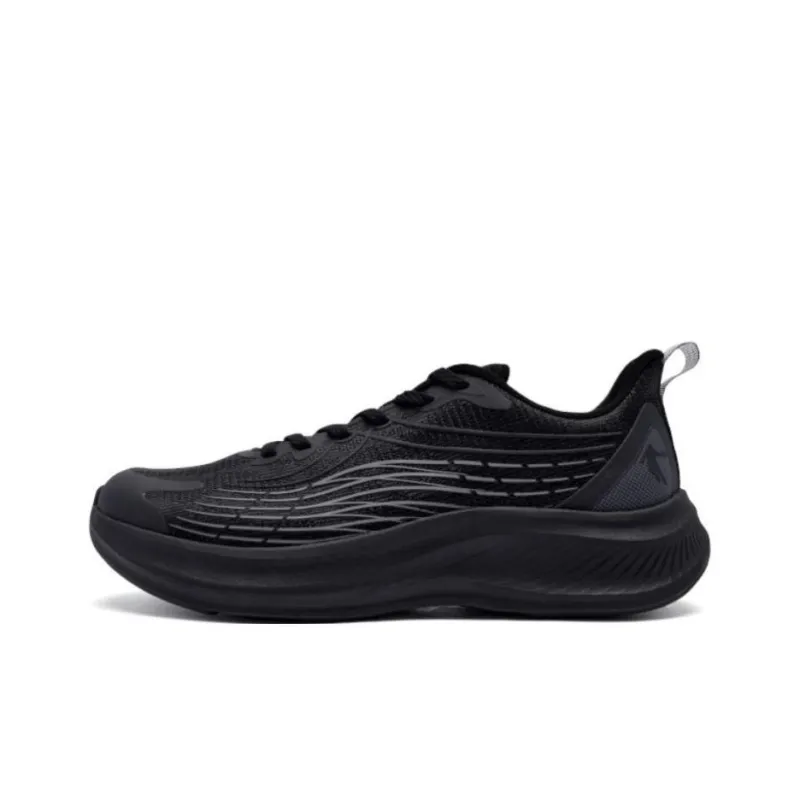QIAODAN Breathable Lightweight Low Top Casual Running Shoes Men's Black-0